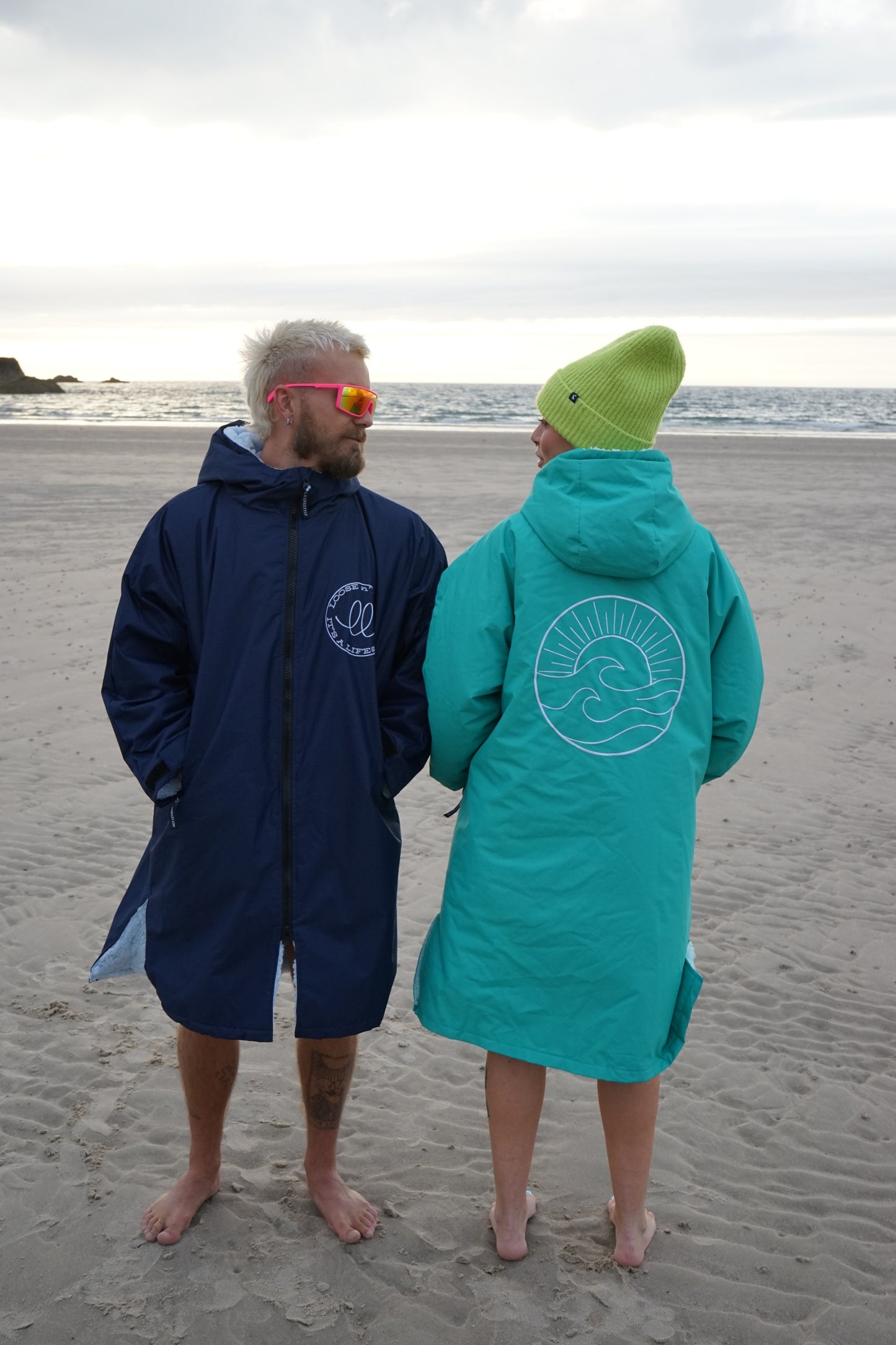 Original Loose n' Lazy Changing Robe - Navy Blue/Sky Blue