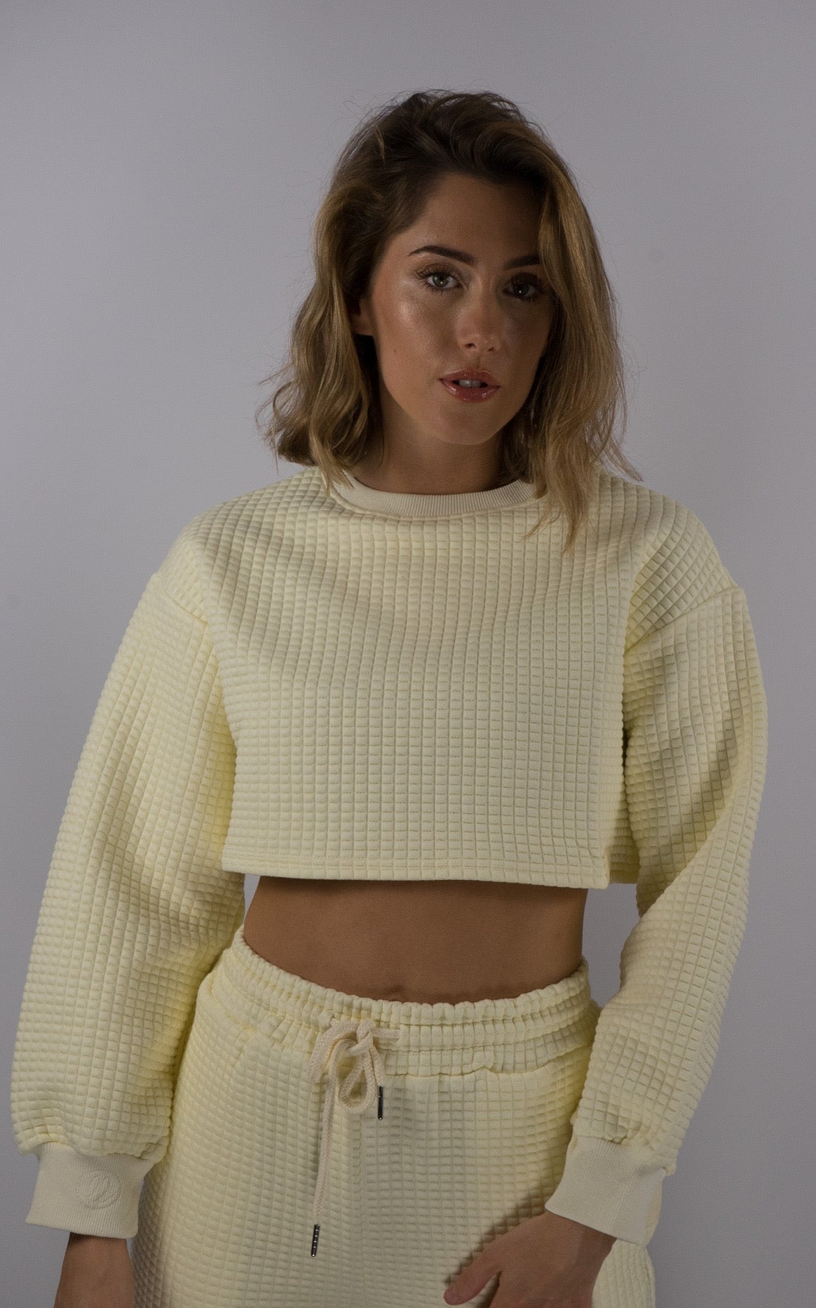 cropped jumper, cream colour, woman sweater, sustainably made