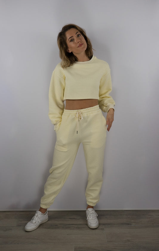 Waffle Sweatpants - Cream