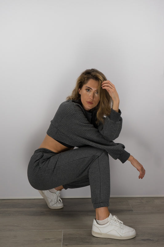 Waffle Sweatpants - Charcoal