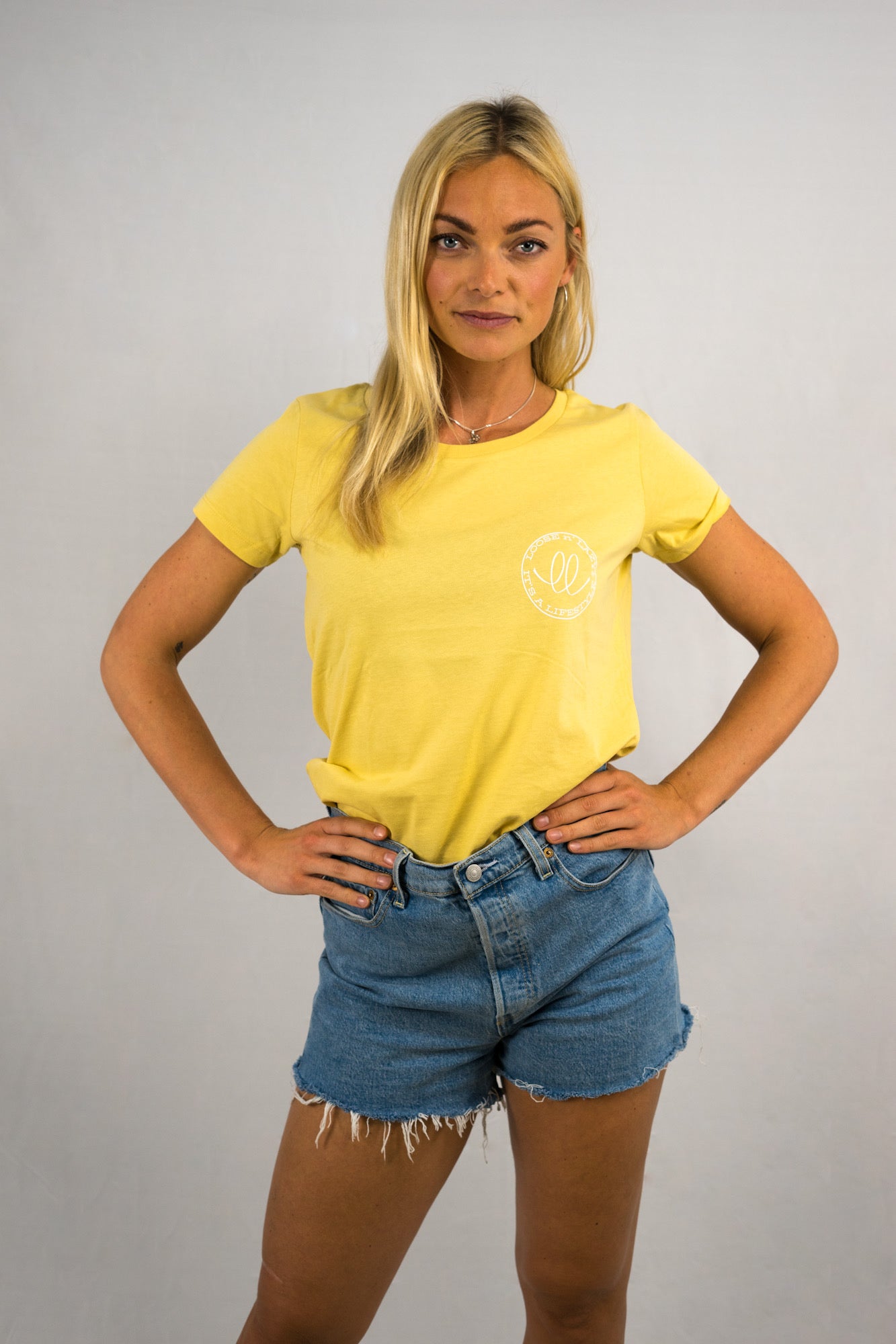 yellow t-shirt, ladies t-shirt, sustainably made top