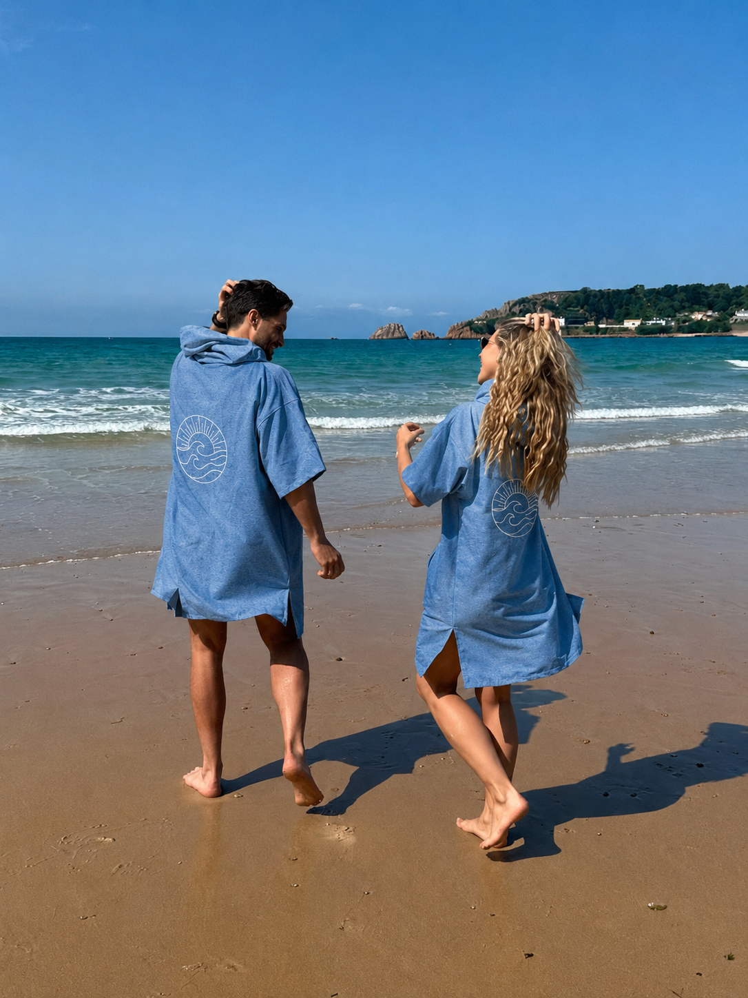Microfibre Lightweight Robe - Sky Blue