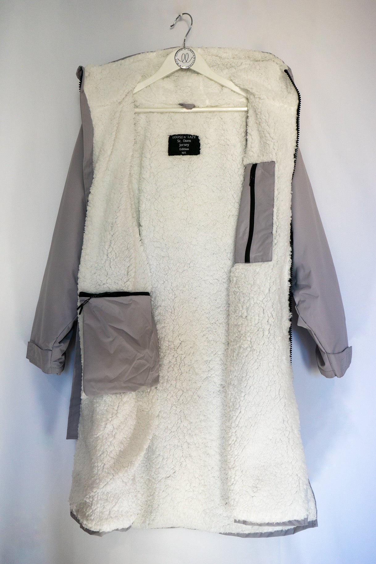 New Loose n' Lazy Changing Robe - Grey/White