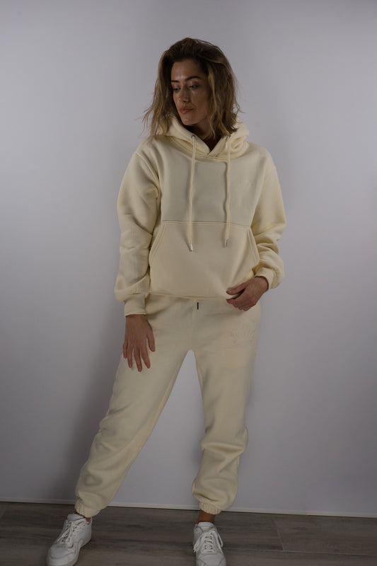 cream colour sweatpants joggers, unisex tracksuit, sustainably made