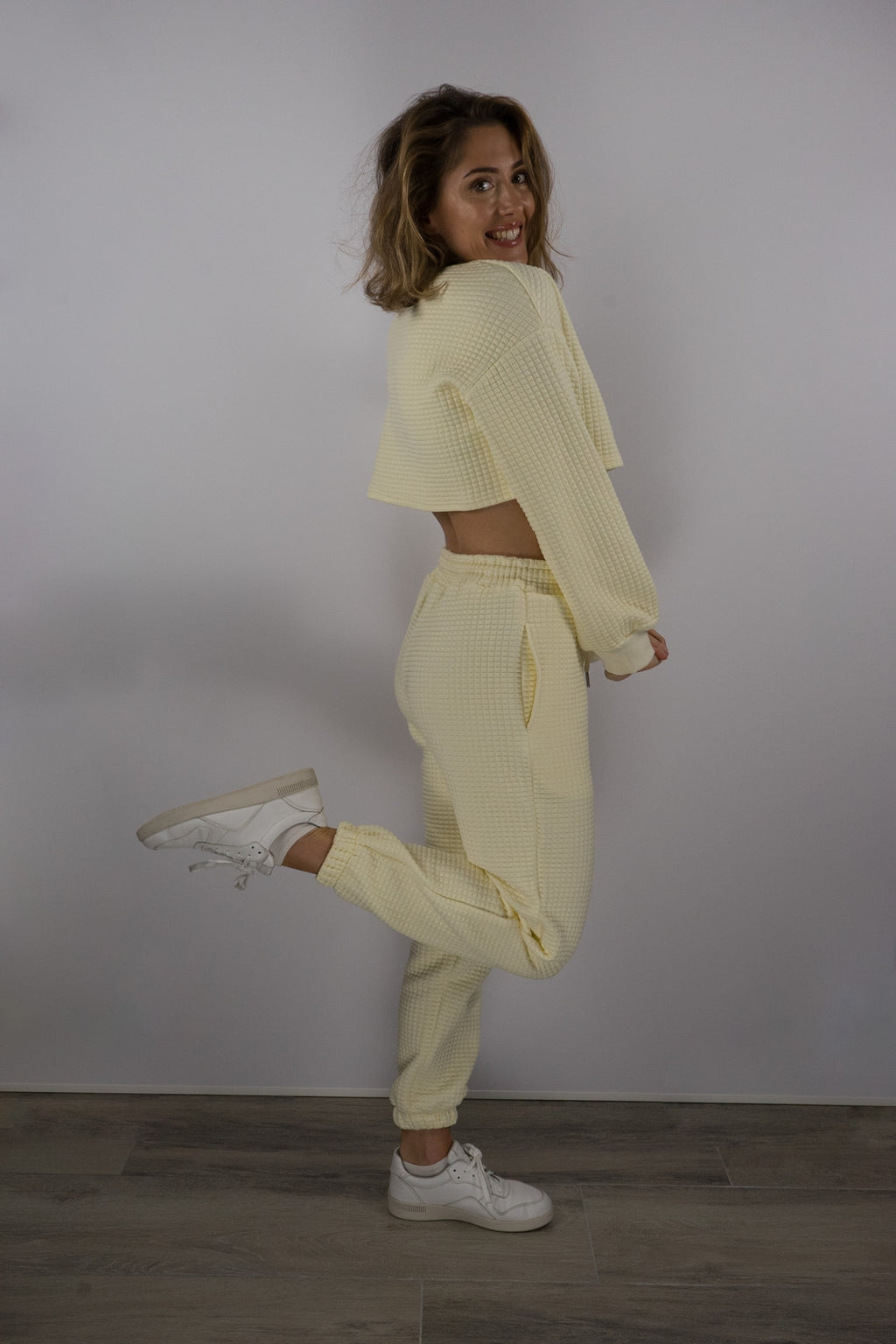 cream sweatpants, woman joggers, sustainably made
