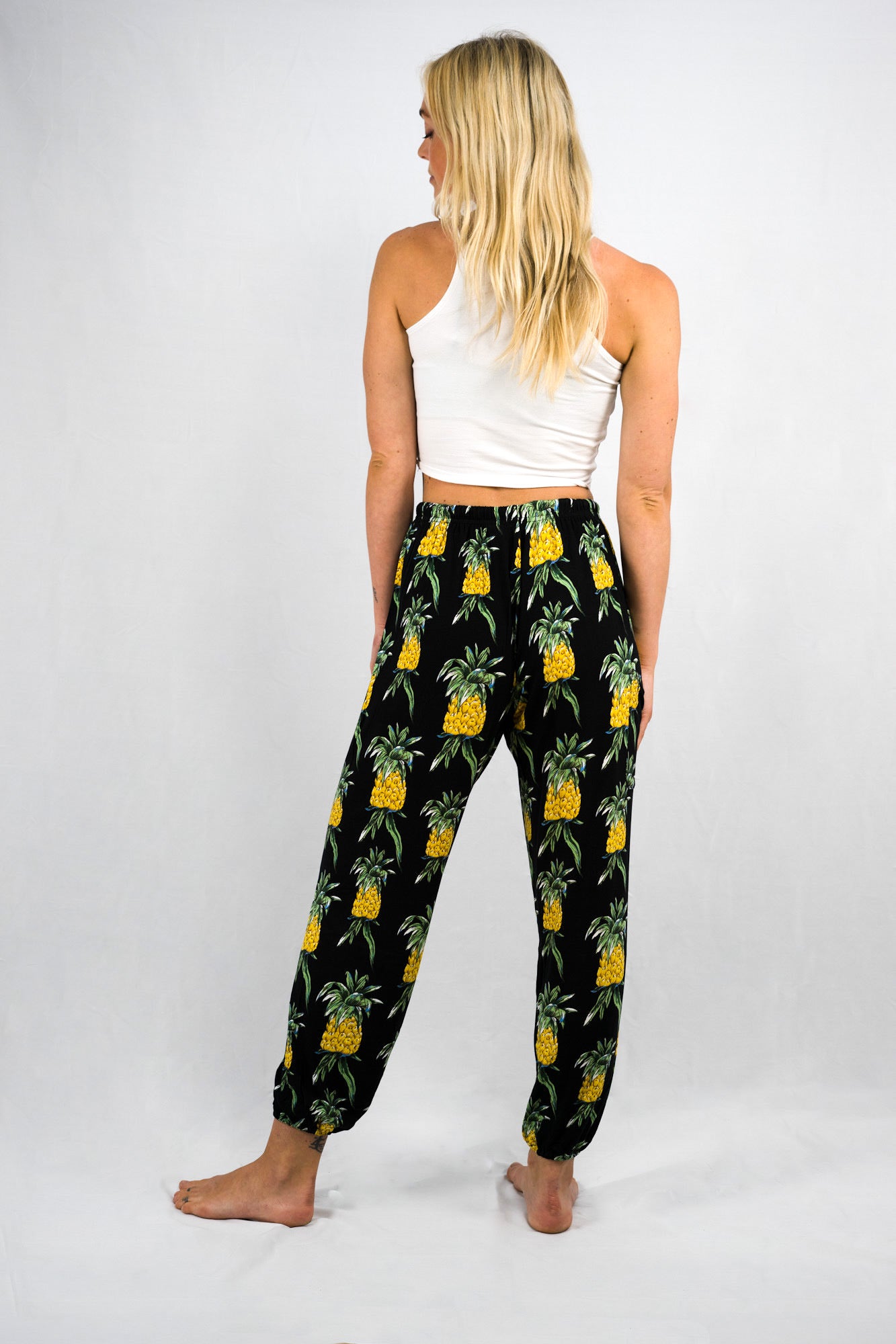 Ladies Pineapple Print Cropped Skinny Trousers - 7 pack | Q Clothing 2